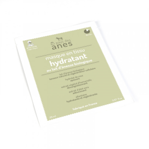 Masque en tissu au lait d'ânesse biologique Hydratant 20 ml