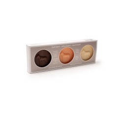 Coffret savons ronds sans huile de palme Argan, Melon, Monoï Au Pays des Ânes