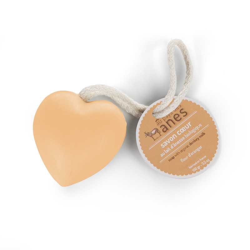 Savon cœur au lait d\'ânesse biologique Fleur d\'Oranger 100 g
