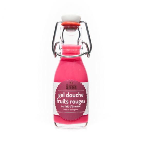Gel douche limonade au lait d'ânesse frais et biologique Fruits Rouges 100 ml