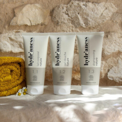 Pack cosmétiques bio lait corporel, gel douche et shampoing Hydr'aness