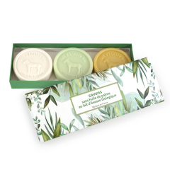 Coffret cadeau savons ronds hydratant avec boite Luxe