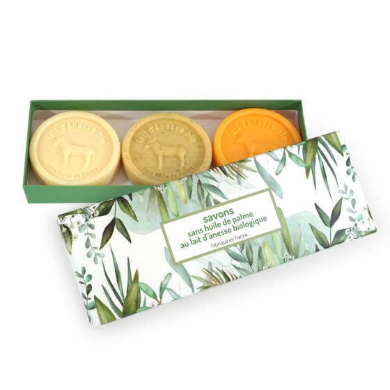 Coffret cadeau savons ronds apaisant avec boite Luxe