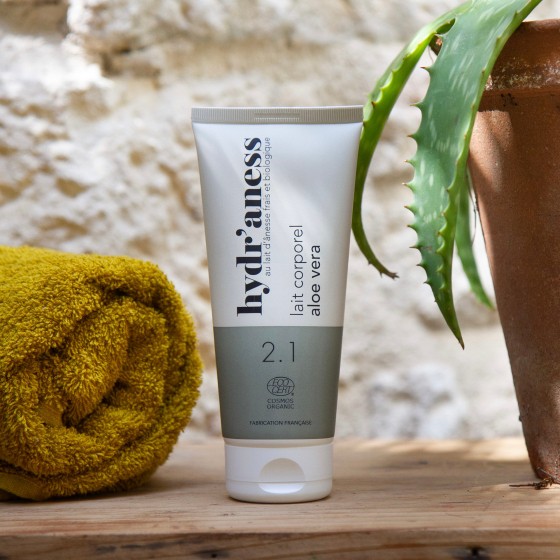 Lait corps hydratant aloe vera certifié bio au lait d'ânesse frais Hydr'aness 200ml