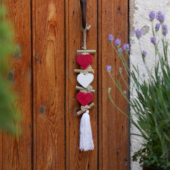Guirlande de savons parfumés bergamote et fruits rouges - savons cœur