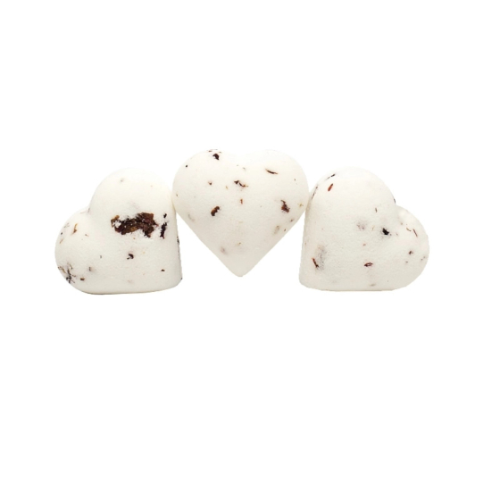 Boule de bain cœur 85g parfum rose Boule de bain cœur 85g parfum rose