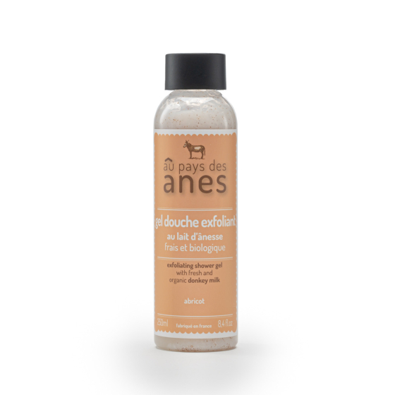 Gel douche exfoliant au lait d'ânesse frais et bio 250 ml - Carton de 10 Gel douche exfoliant au lait d'ânesse frais et bio 250 ml - Carton de 10