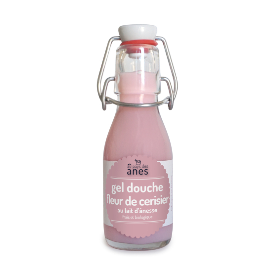 Gel douche limonade au lait d'ânesse frais et biologique Fleur de cerisier 100 ml
