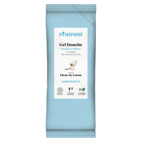 Gel douche en poudre Fleur de coton - Recharge 25g